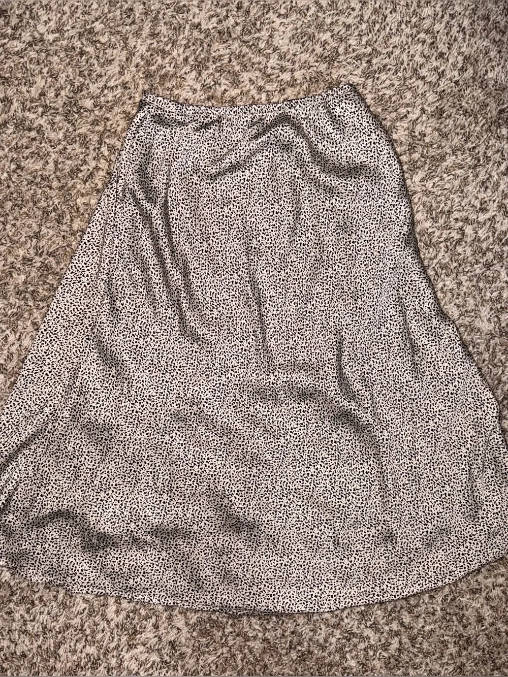 Women's Black and White Printed A-Line Skirt